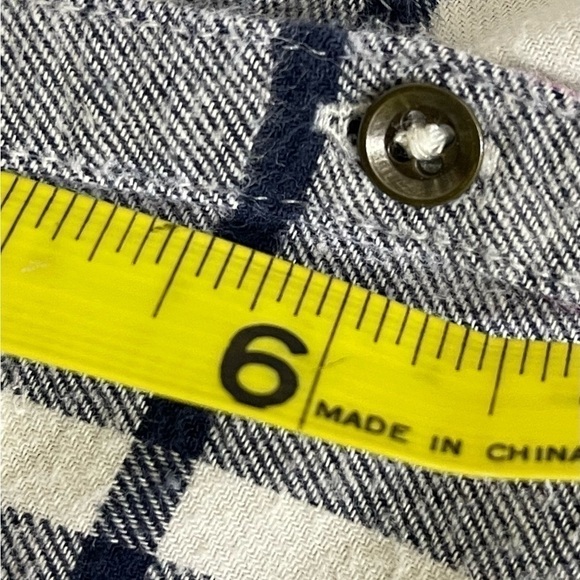 Falls Creek sz lg shirt button down in blue and white plaid - Picture 7 of 14